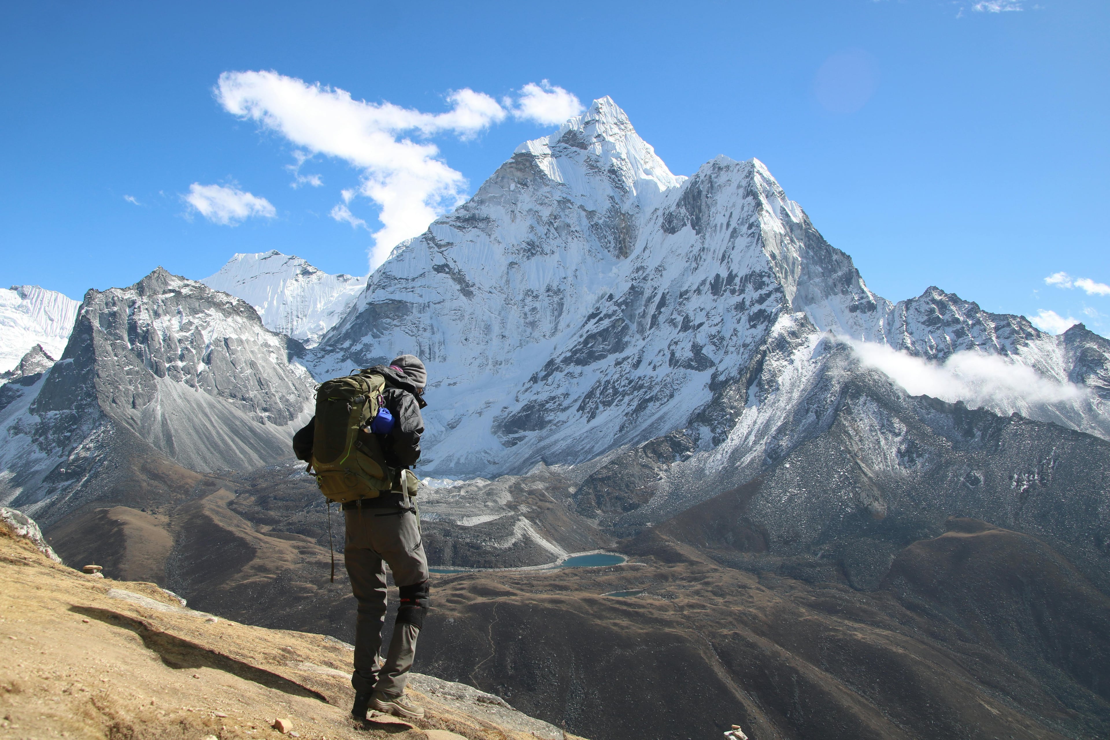 Everest Base Camp view with prayer flags