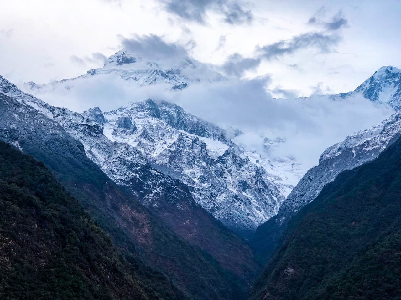 Annapurna Base Camp with mountain views